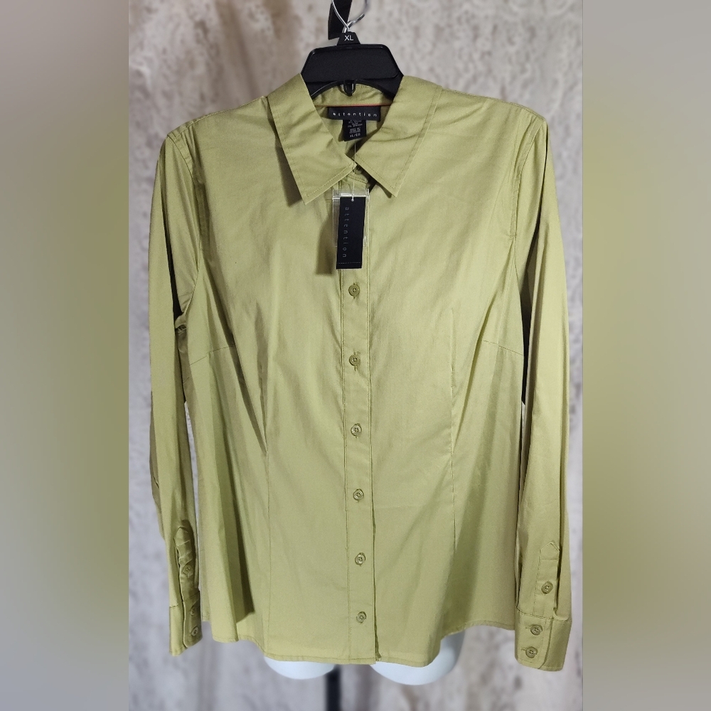Attention Long Sleeve Women's Light Olive Long Sleeve Shirt